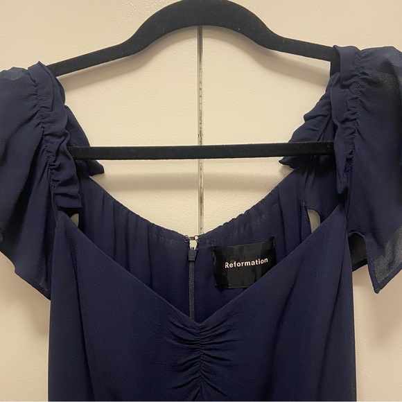 Reformation Butterfly Dress (Navy) - Picture 4 of 4